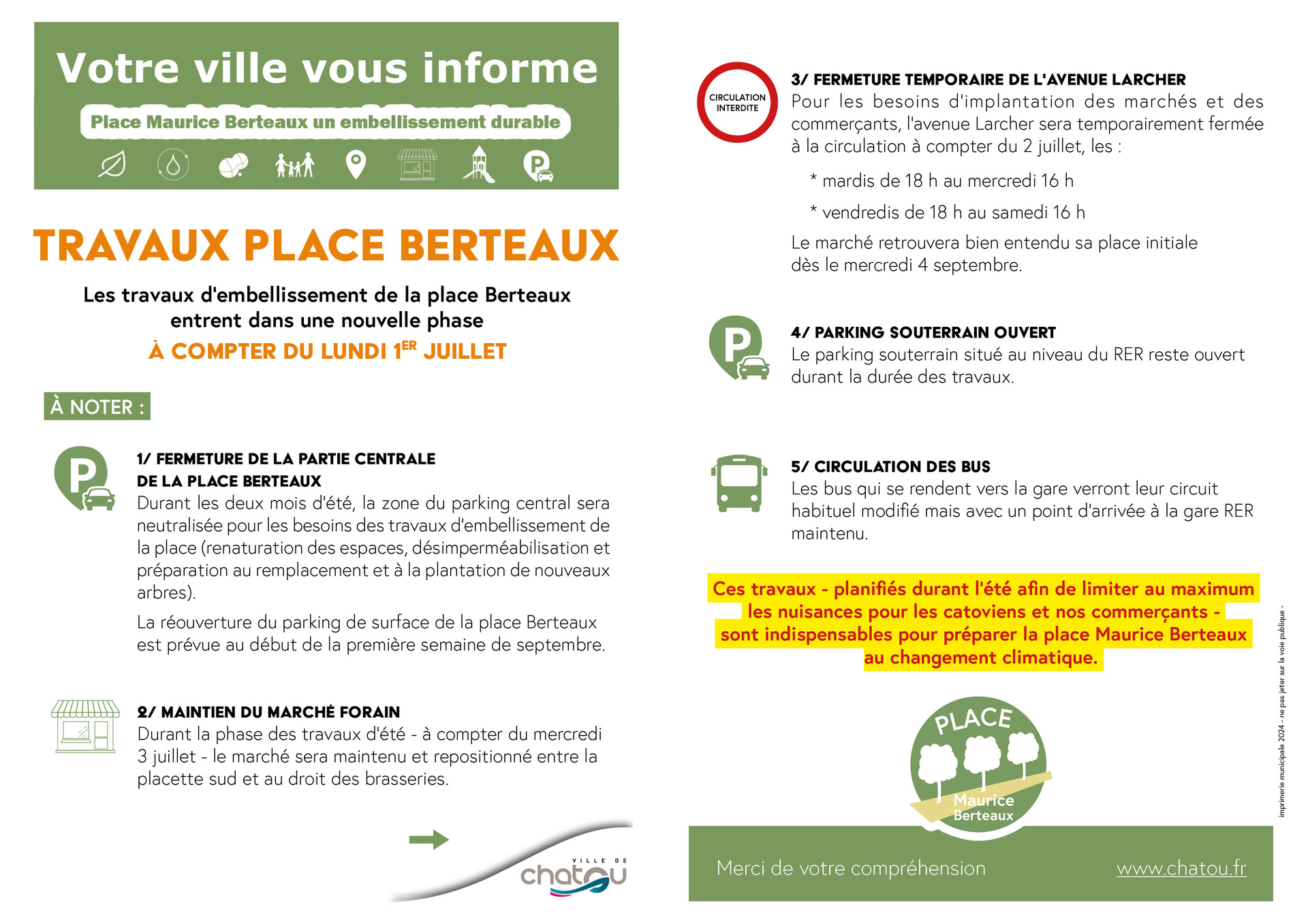 travaux place berteaux tract